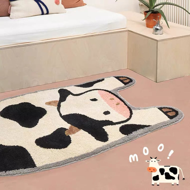Cute Cow Bedroom Carpet Soft Plush Rug - myfunfarm