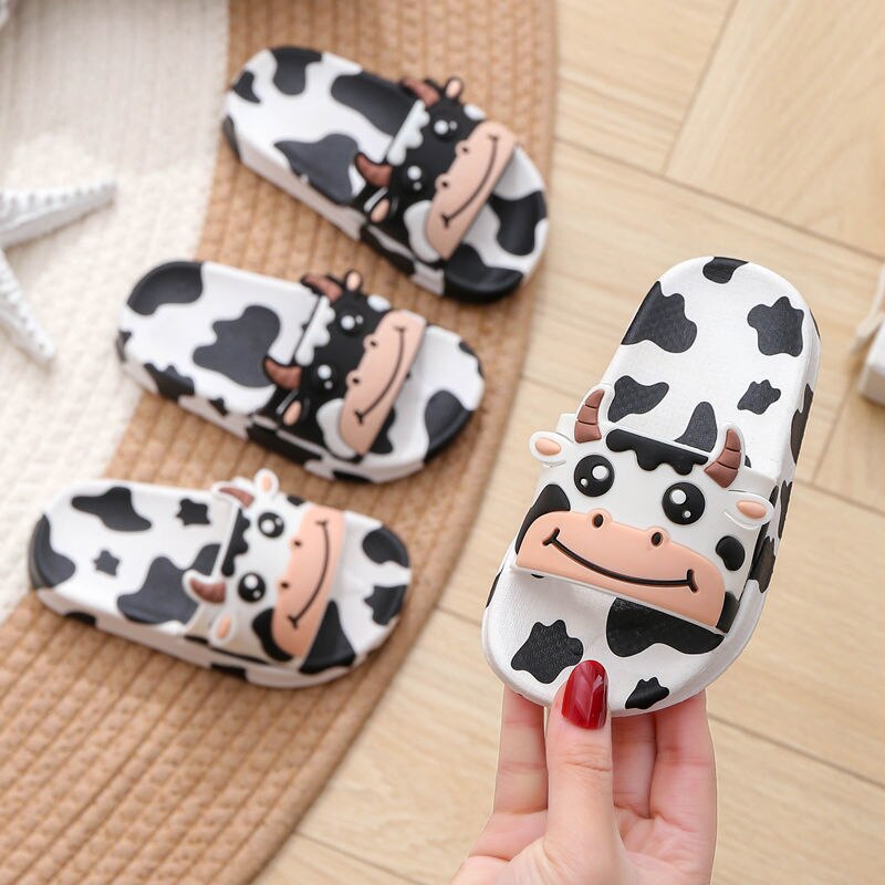 Children Slipper Lovely Little Dairy Cow Indoor Flat Flip flop - myfunfarm