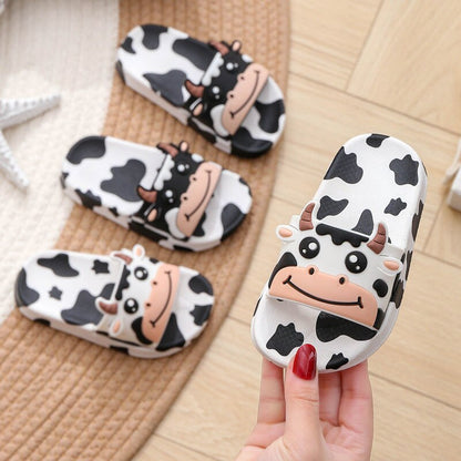 Children Slipper Lovely Little Dairy Cow Indoor Flat Flip flop - myfunfarm