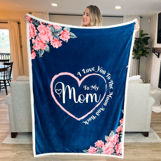 I Love You Mom Throw Blanket Gifts for Mom Birthday Gifts for Women -Mom Gifts From Daughter or Son for Birthday Mothers Day - myfunfarm