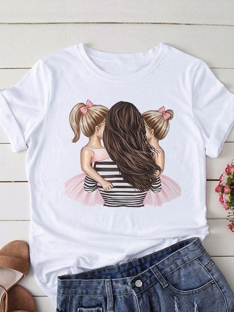 Lovely Mom and kids Print Summer Graphic T-Shirt - myfunfarm