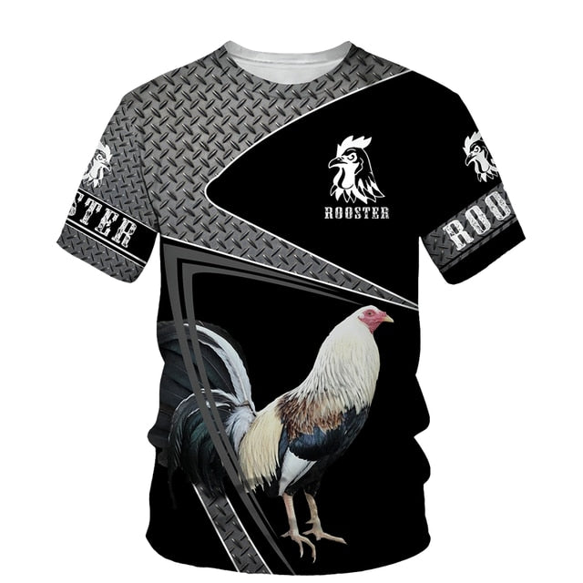 Rooster 3D Print T Shirt Men Street Fashion - myfunfarm