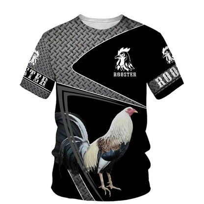 Rooster 3D Print T Shirt Men Street Fashion - myfunfarm