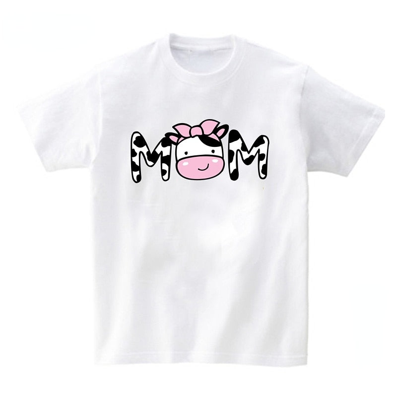 Baby Cow Birthday Party T Shirt Family Outfit Matching Clothes Holiday Look Father Mother Kids Shits 1 Year First Birthday Shirt