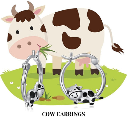 Silver Plated Earrings for Cow Lovers - myfunfarm