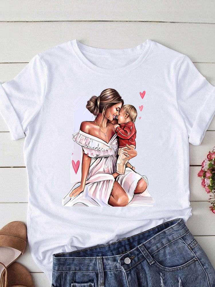 Lovely Mom and kids Print Summer Graphic T-Shirt - myfunfarm