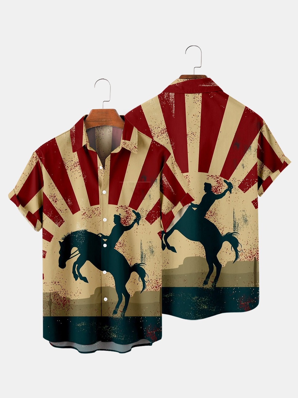Hawaiian Shirt Cowboy Western America - myfunfarm