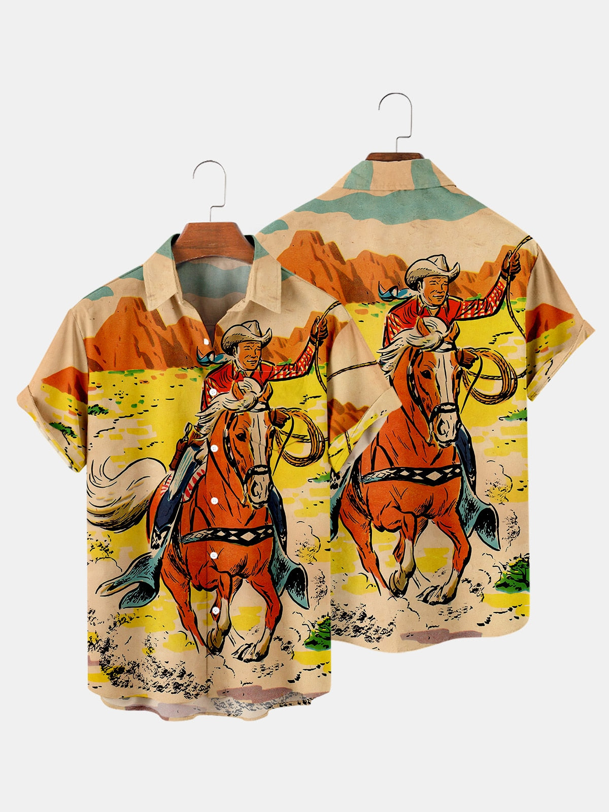 Hawaiian Shirt Cowboy Western America - myfunfarm