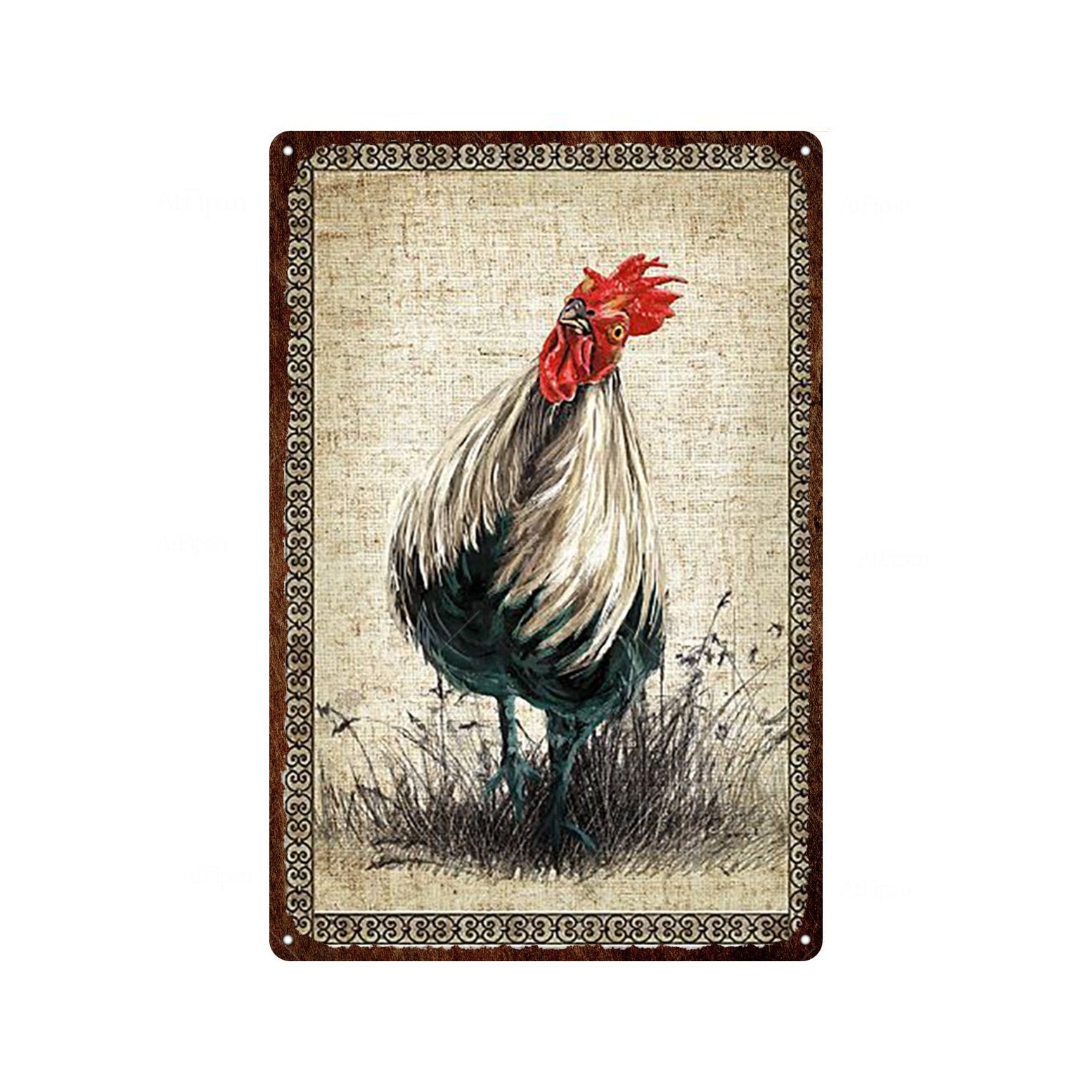 Fresh Eggs Metal Tin Sign Farm Home Wall Decor Happy Chicken Retro - myfunfarm