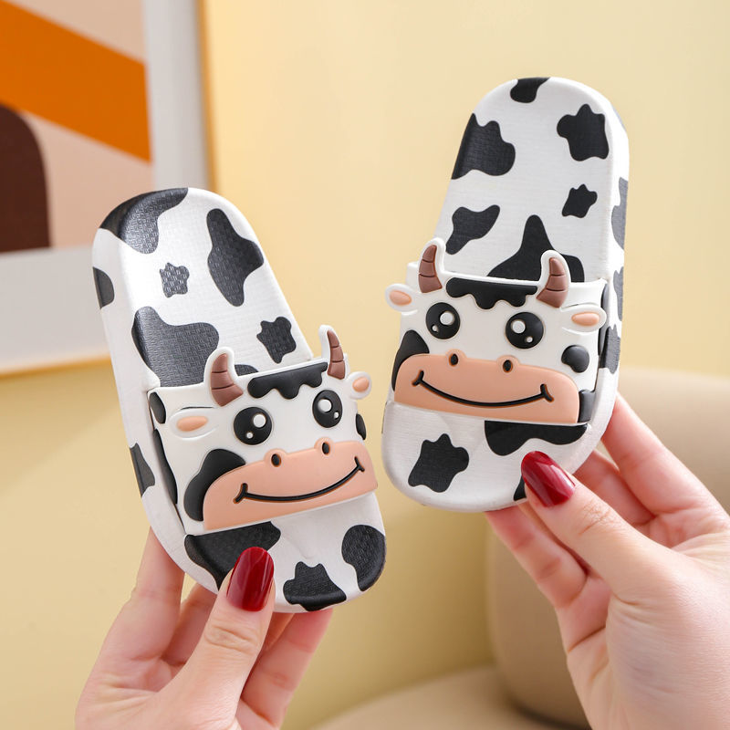 Children Slipper Lovely Little Dairy Cow Indoor Flat Flip flop - myfunfarm