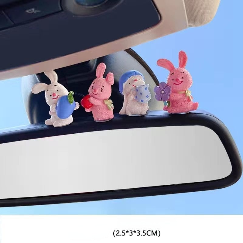 Resin Cartoon Little Cow Car Accessories Interior  Hanging Ornament Rear View Mirror - myfunfarm