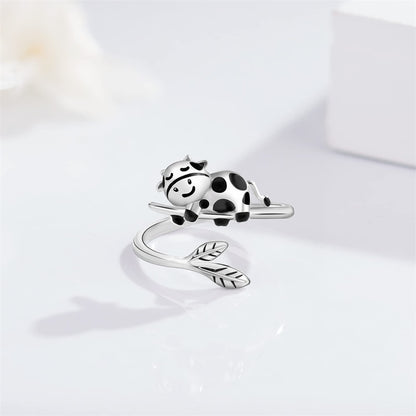 Silver Plated Open Ring for Cow Lovers - myfunfarm