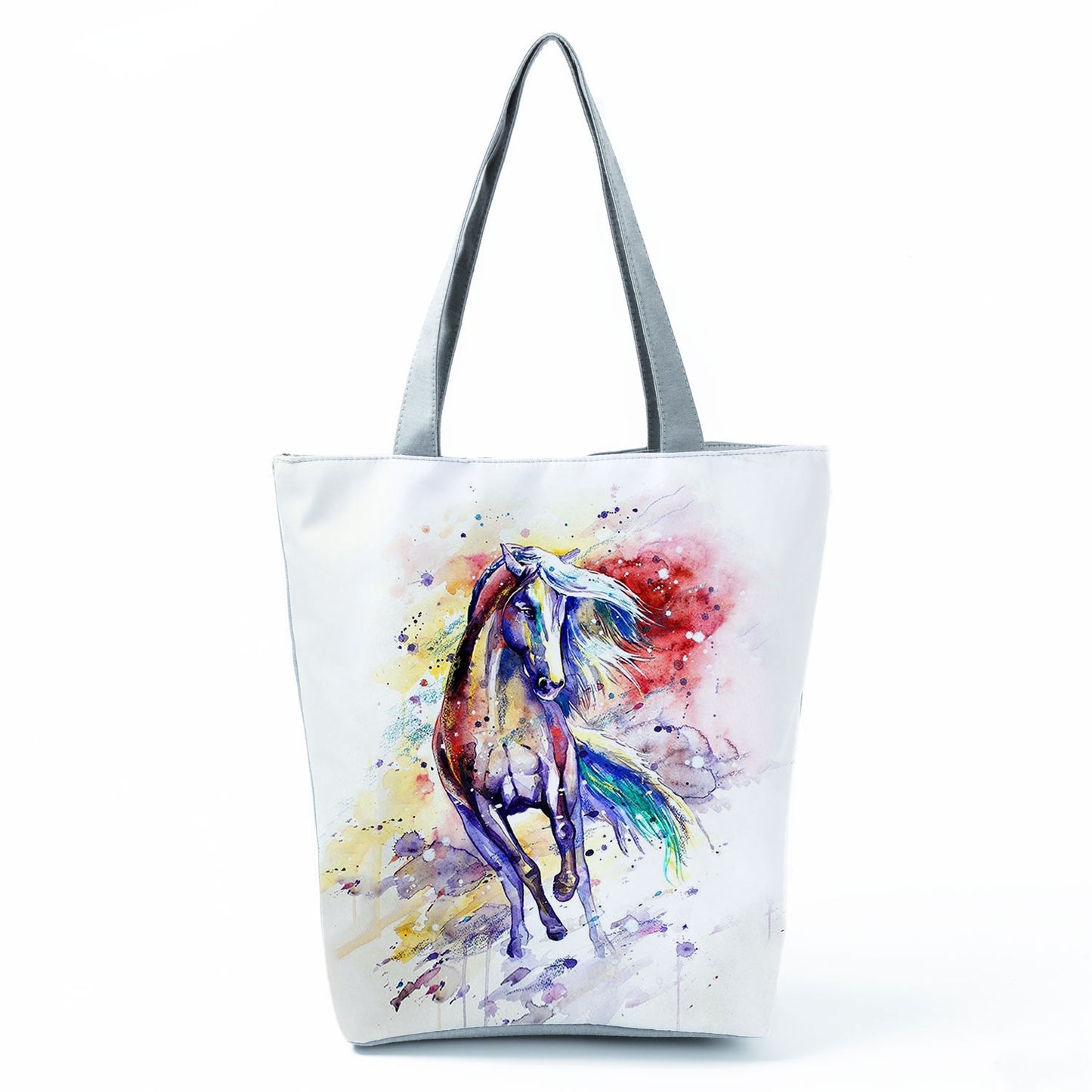 Watercolor Horse Print Shopping Tote bag - myfunfarm
