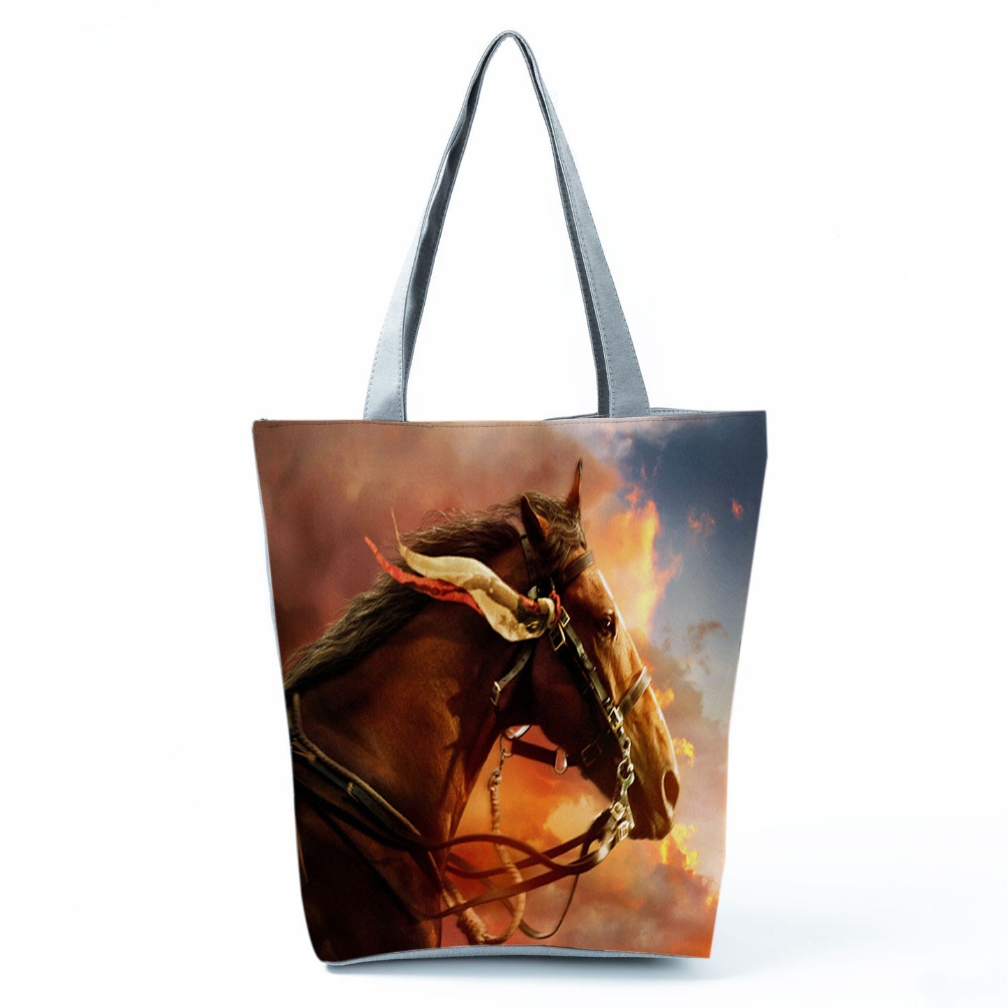 Watercolor Horse Print Shopping Tote bag - myfunfarm