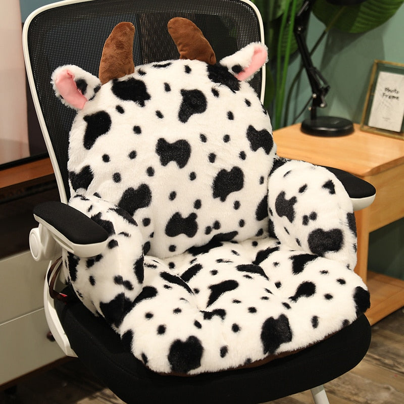 Cow Pillow Seat Cushion Stuffed Plush Sofa Indoor Floor Home Chair Decor Winter