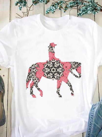 Just a girl who loves horses -Women T Shirt - myfunfarm
