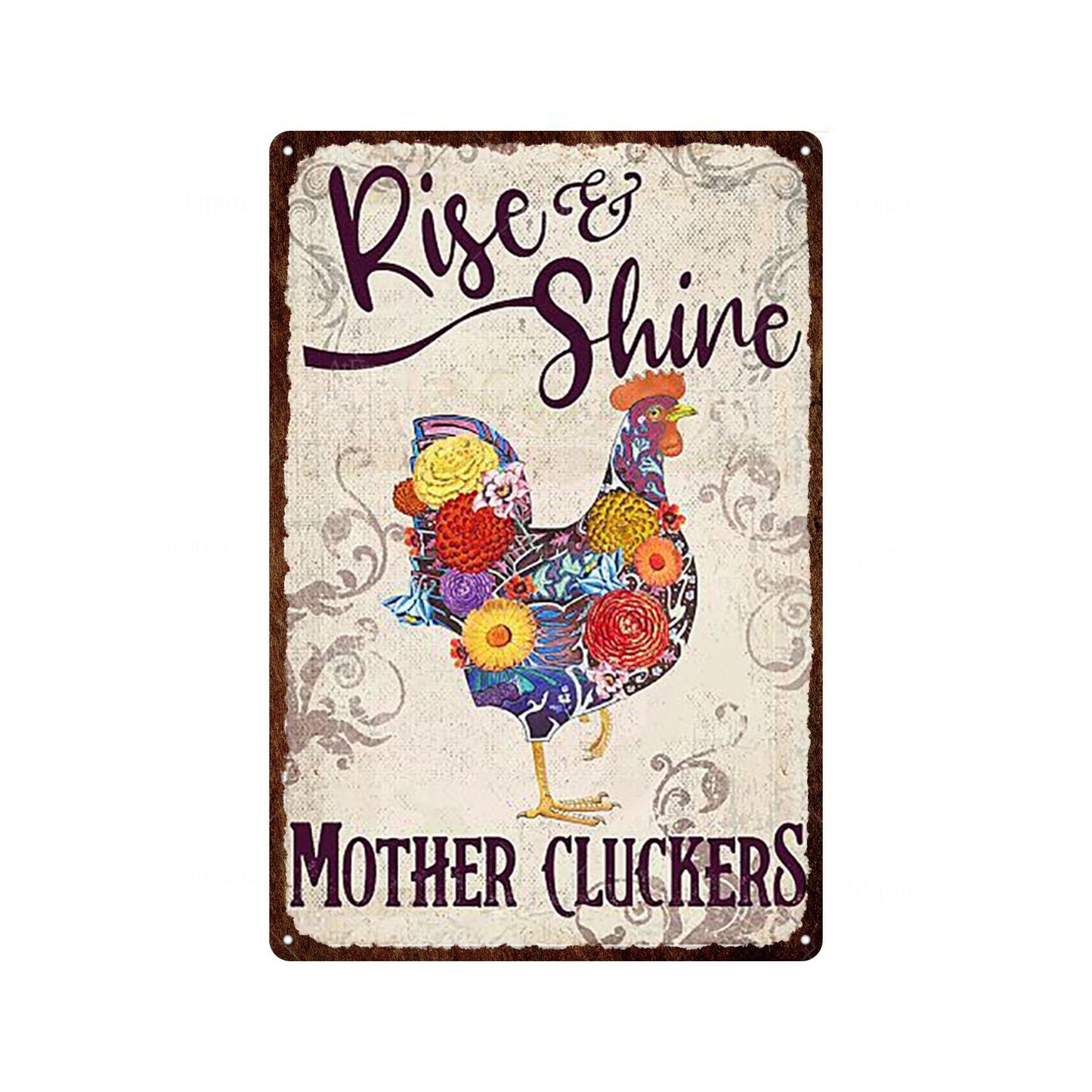 Fresh Eggs Metal Tin Sign Farm Home Wall Decor Happy Chicken Retro - myfunfarm