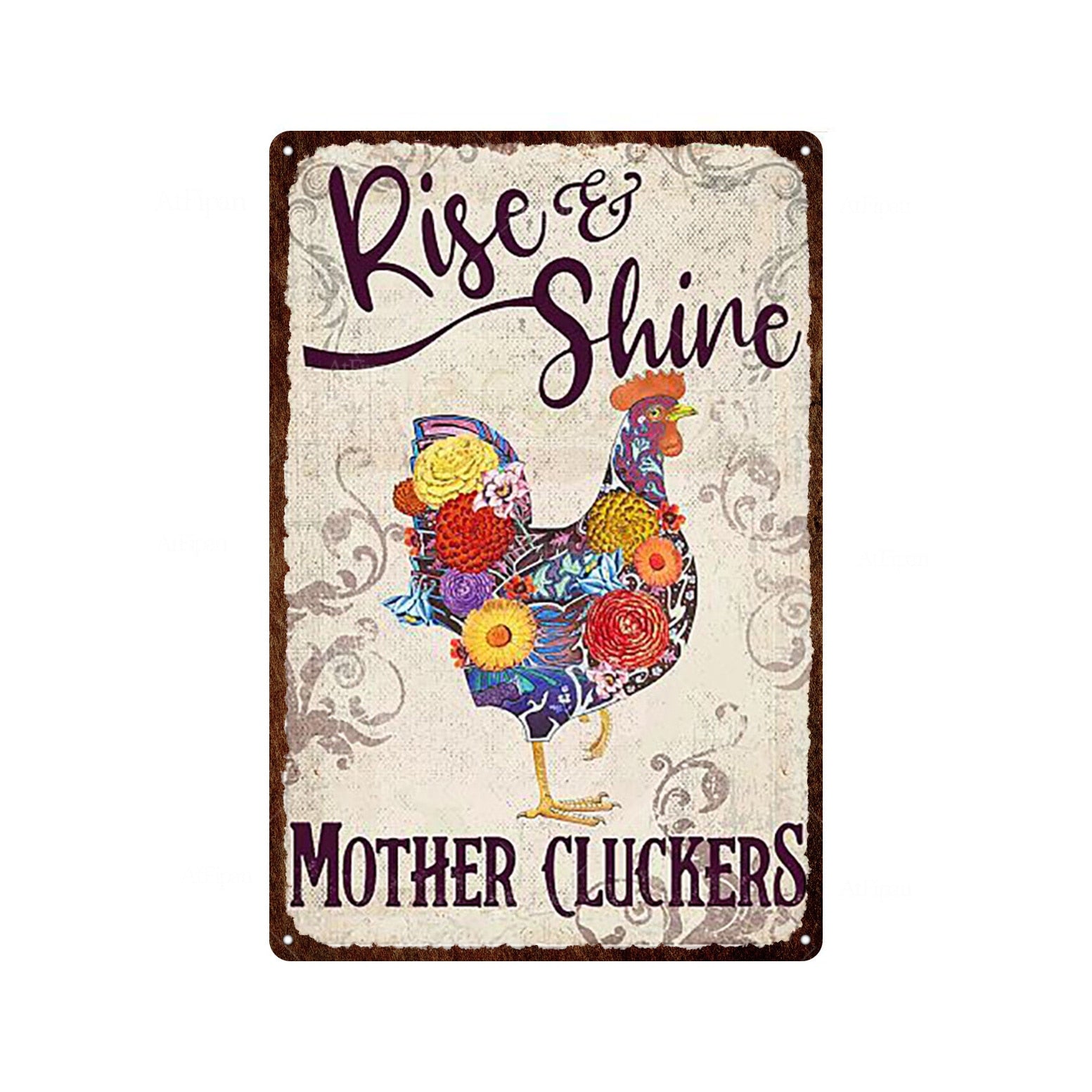Fresh Eggs Metal Tin Sign Farm Home Wall Decor Happy Chicken Retro - myfunfarm