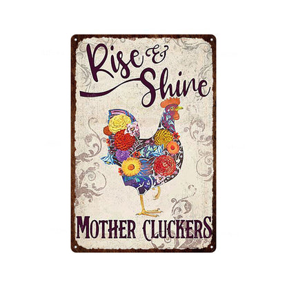 Fresh Eggs Metal Tin Sign Farm Home Wall Decor Happy Chicken Retro - myfunfarm