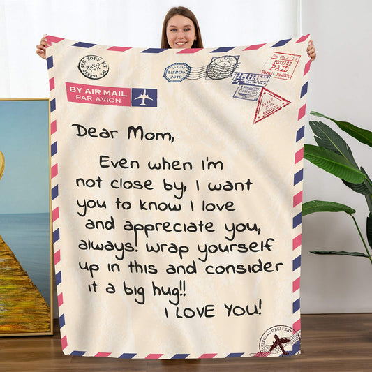I Love You Mom Throw Blanket Gifts for Mom Birthday Gifts for Women -Mom Gifts From Daughter or Son for Birthday Mothers Day - myfunfarm