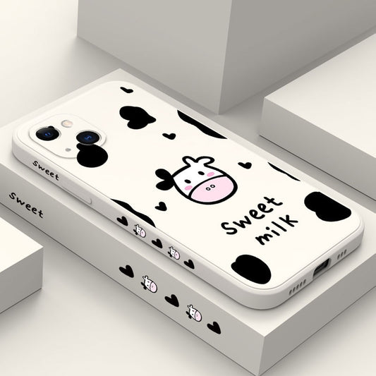 Cute Cow Phone Case For iPhone 14 13 12 11 Pro Max Mini X XR XS MAX SE2020 8 7 Plus 6 6S Plus Cover - myfunfarm