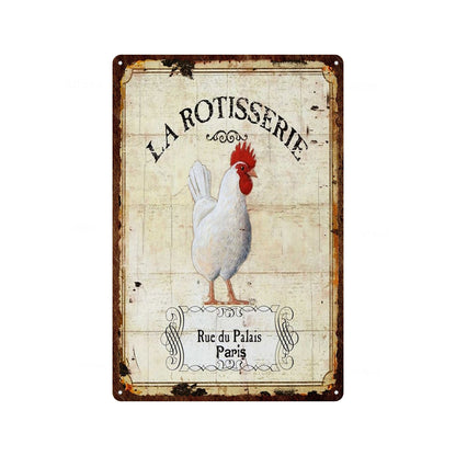 Fresh Eggs Metal Tin Sign Farm Home Wall Decor Happy Chicken Retro - myfunfarm