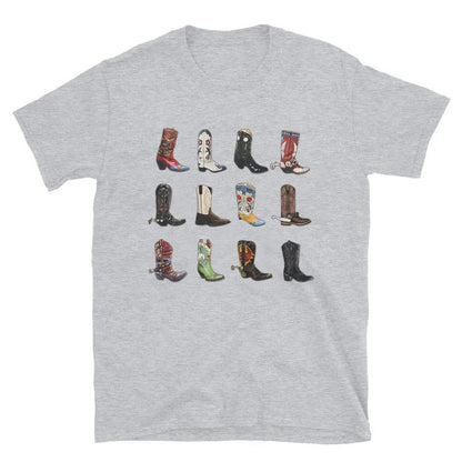 Boot Western T Shirt Cowgirl Cowboy Cute Graphic Hippie - myfunfarm