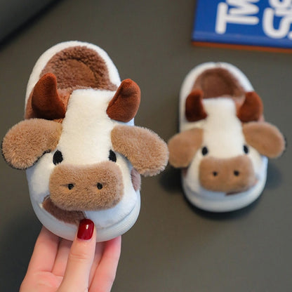 Indoor Slippers Cow Cartoon for Kids - myfunfarm
