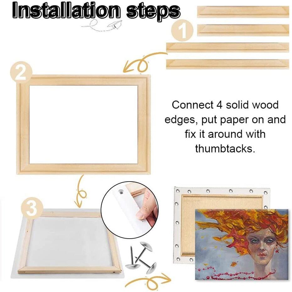 Solid Wood  Frame Kit DIY Stretcher Bars for Canvas Prints - myfunfarm