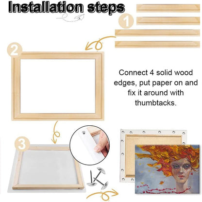 Solid Wood  Frame Kit DIY Stretcher Bars for Canvas Prints - myfunfarm