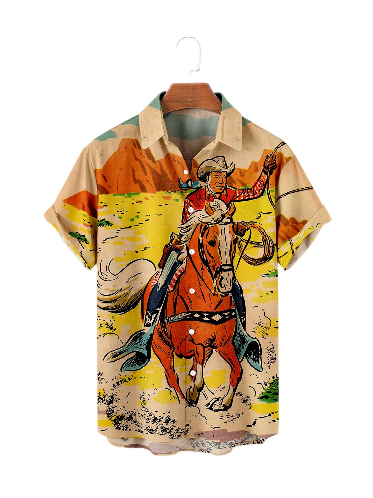 Hawaiian Shirt Cowboy Western America - myfunfarm