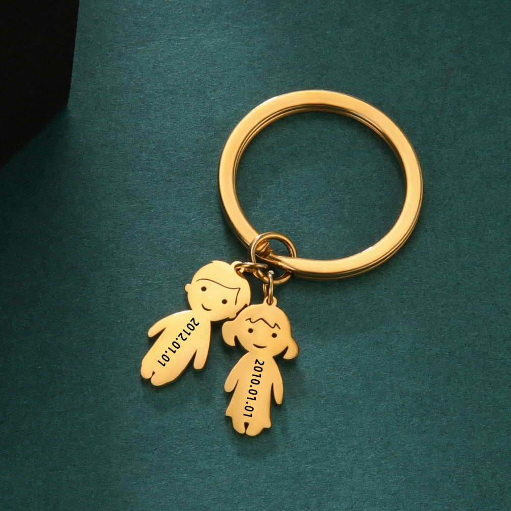 Personalized Keychain Custom Name - Child Mother Kid - myfunfarm