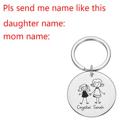 Personalized Keychain Custom Name Engraved Family Love Cute - myfunfarm