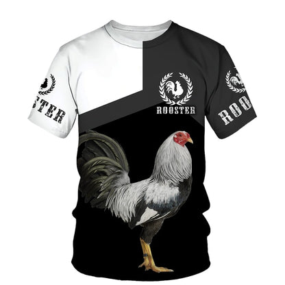 Rooster 3D Print T Shirt Men Street Fashion - myfunfarm