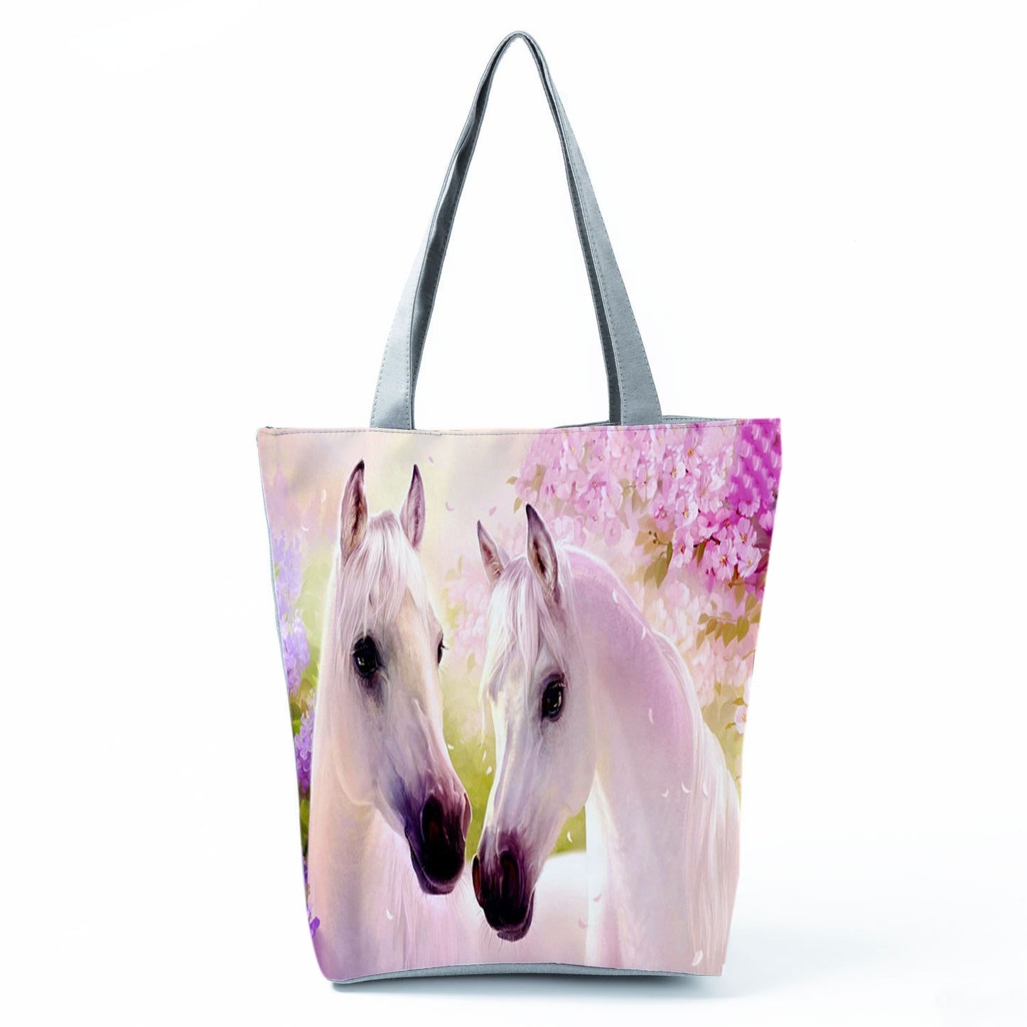 Watercolor Horse Print Shopping Tote bag - myfunfarm