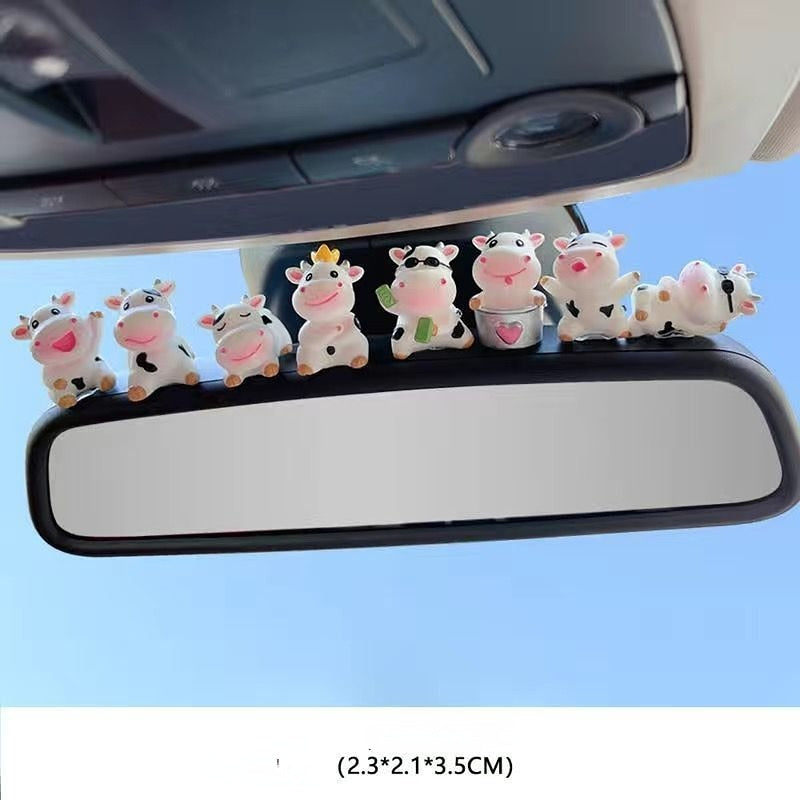Resin Cartoon Little Cow Car Accessories Interior  Hanging Ornament Rear View Mirror - myfunfarm