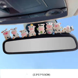 Resin Cartoon Little Cow Car Accessories Interior  Hanging Ornament Rear View Mirror