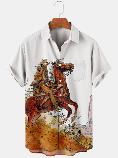 Hawaiian Shirt Cowboy Western America - myfunfarm