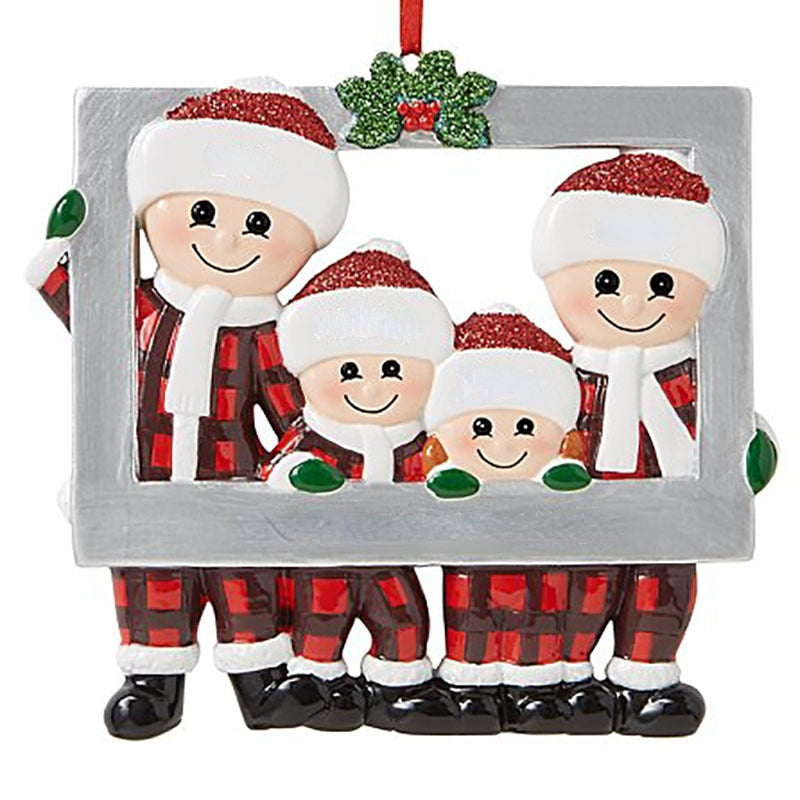 Christmas Tree Snowman Ornament Lovely Family - myfunfarm