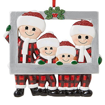 Christmas Tree Snowman Ornament Lovely Family - myfunfarm