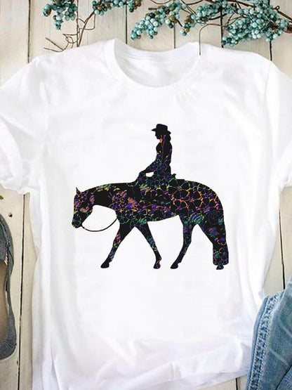 Just a girl who loves horses -Women T Shirt - myfunfarm