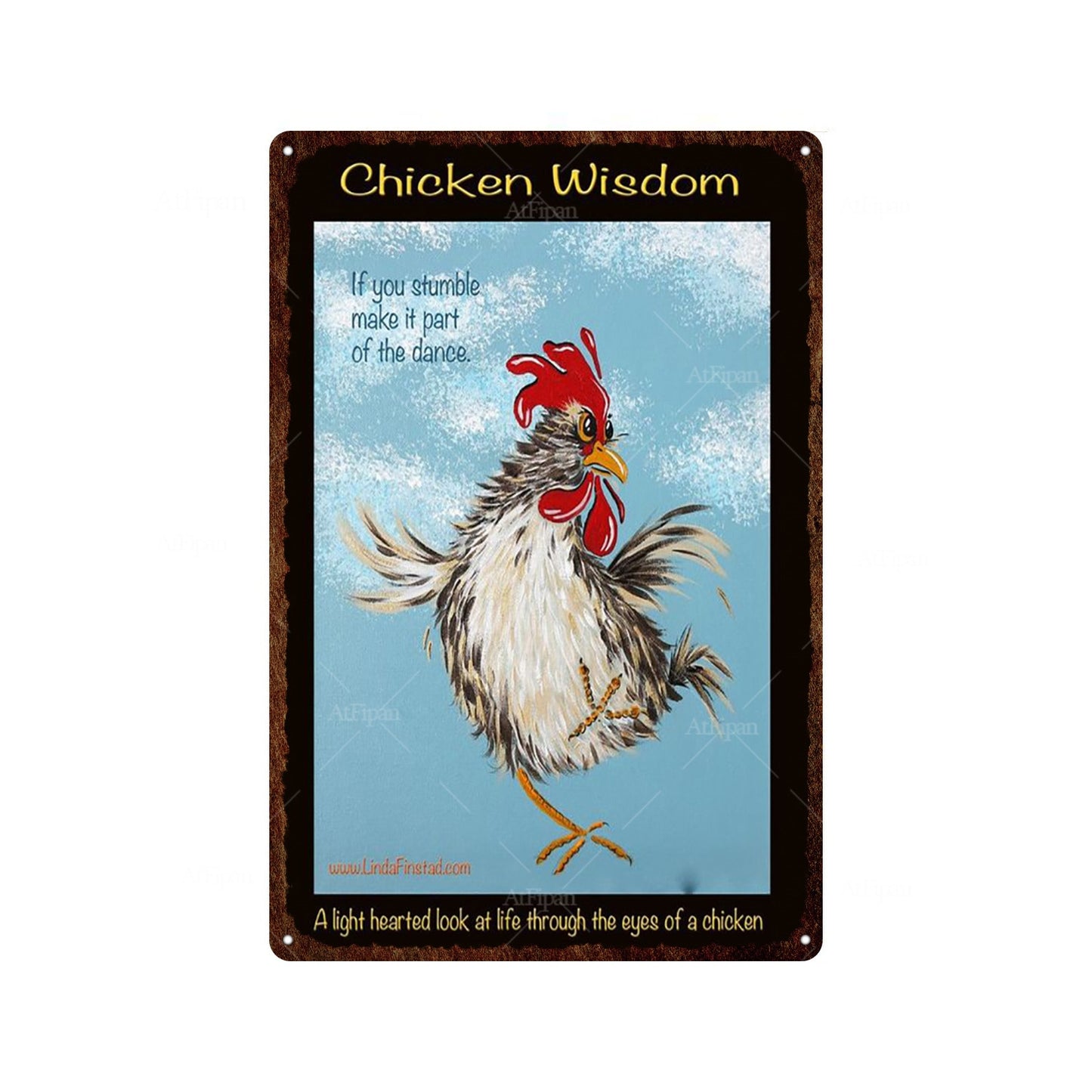Fresh Eggs Metal Tin Sign Farm Home Wall Decor Happy Chicken Retro - myfunfarm