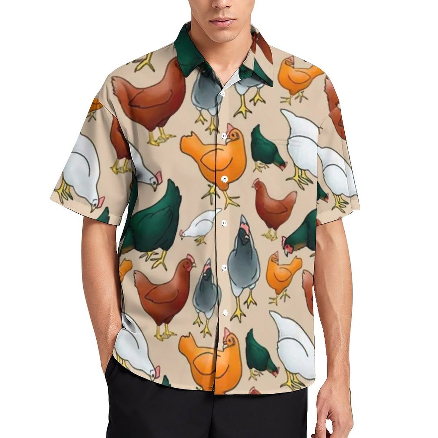 Chicken pattern Hawaiian Shirt - myfunfarm