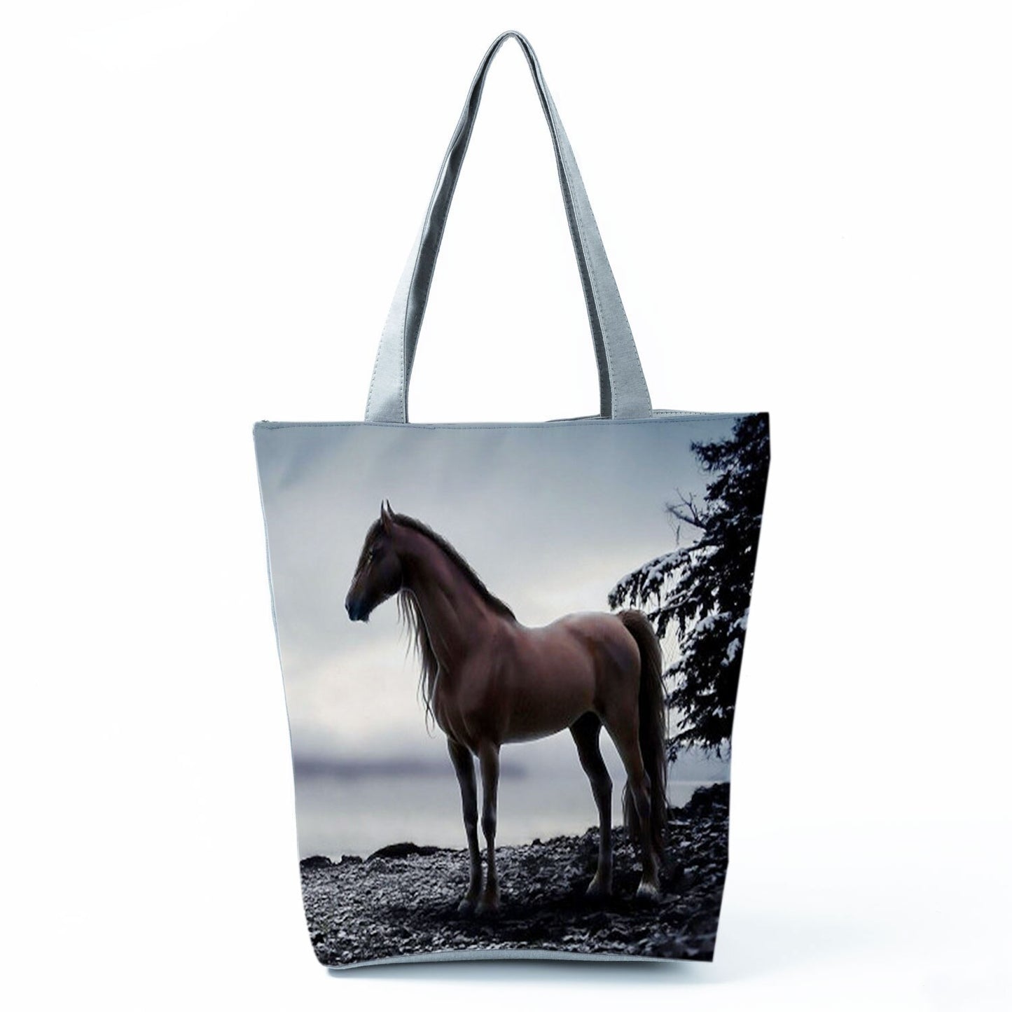 Watercolor Horse Print Shopping Tote bag - myfunfarm