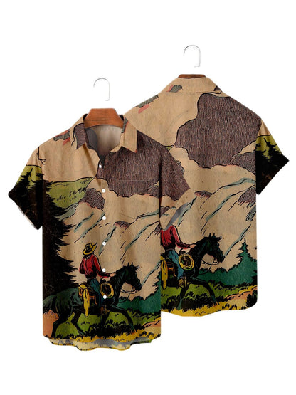 Hawaiian Shirt Cowboy Western America - myfunfarm