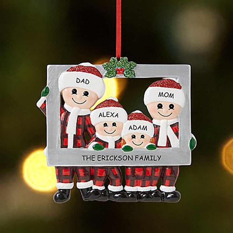 Christmas Tree Snowman Ornament Lovely Family - myfunfarm