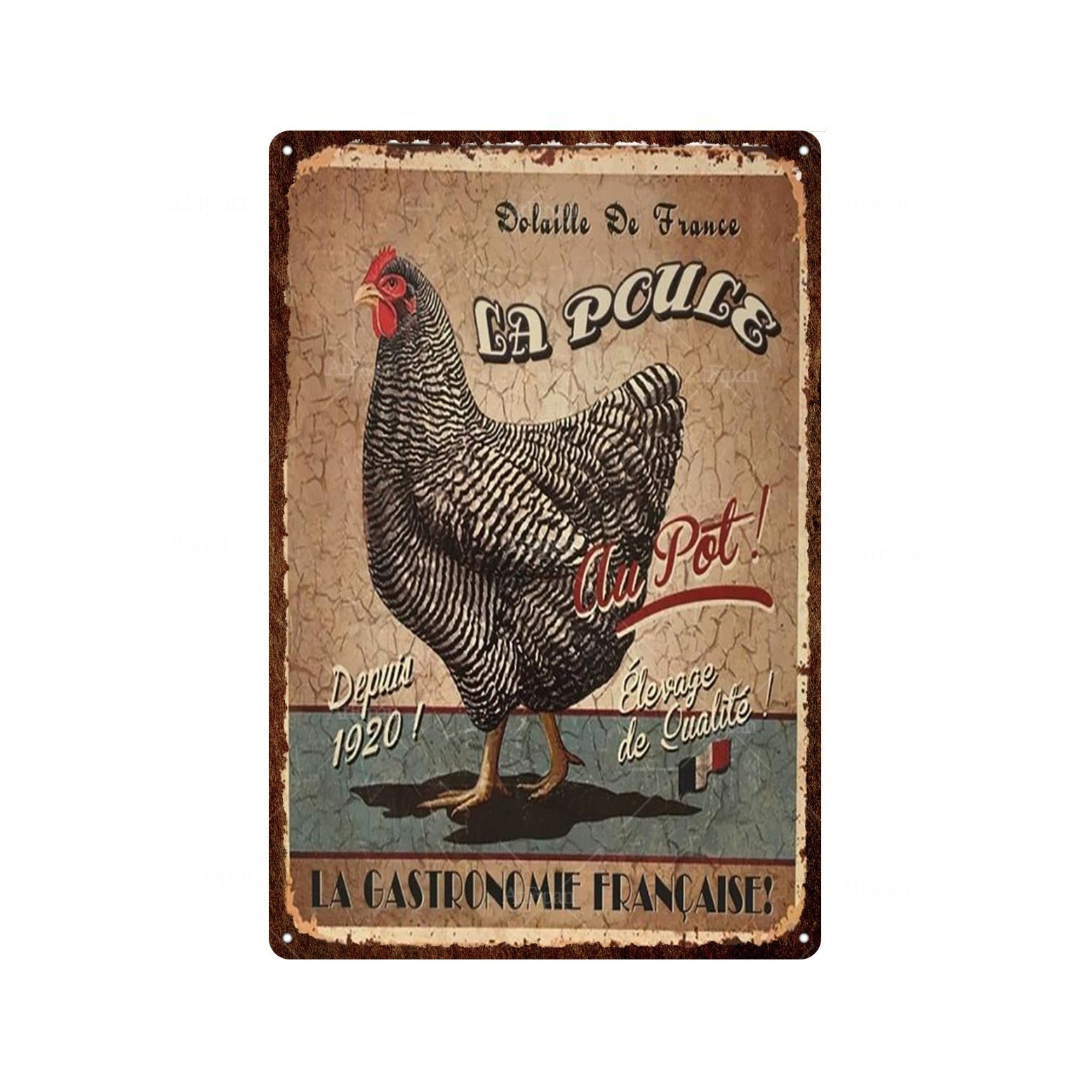 Fresh Eggs Metal Tin Sign Farm Home Wall Decor Happy Chicken Retro - myfunfarm