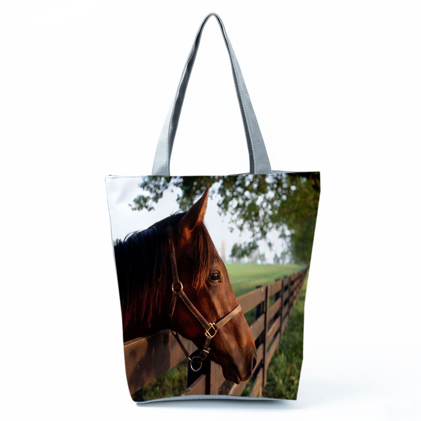 Watercolor Horse Print Shopping Tote bag - myfunfarm