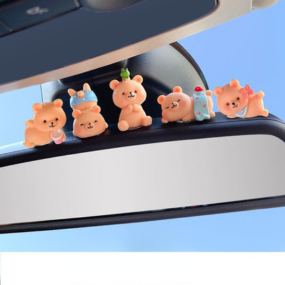 Resin Cartoon Little Cow Car Accessories Interior  Hanging Ornament Rear View Mirror - myfunfarm