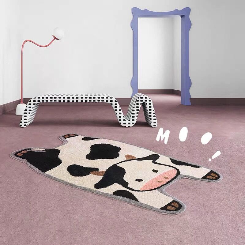 Cute Cow Bedroom Carpet Soft Plush Rug